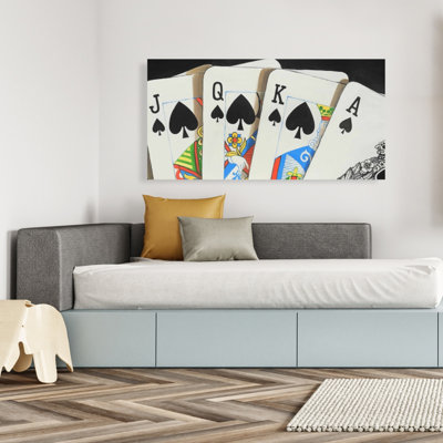 Jeu de cartes Spades, toile royale | Décoration hyperréaliste