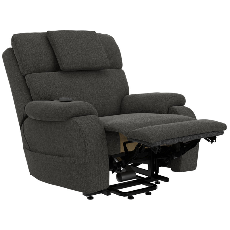 Snoozer Power Lift Power Headrest Lay Flat Recliner w/CR3 Heat/Massage/Zero Gravity, Gray