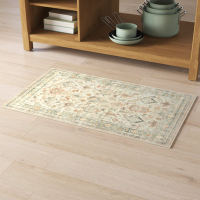 Oriental Beige/Brown/Dark Green Area Rug
