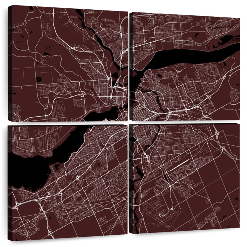 Aliaz Ottawa City Map, 26" H x 26" W