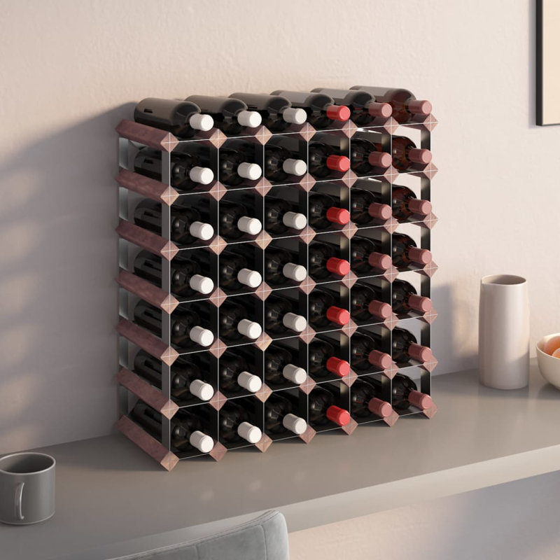 Bolton 42 Bottle Solid Wood Floor Wine Bottle Rack in Brown, Brown