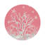 Coral Branch Vegan Leather Round Pebble Placemat-416242830