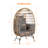 Wicker Egg Chair,Rattan Egg Chair Indoor Outdoor,Oversized Large Egg Chairs 600lbs with Cushion and Pillow for Porch, Backyard, Balcony-1276840489