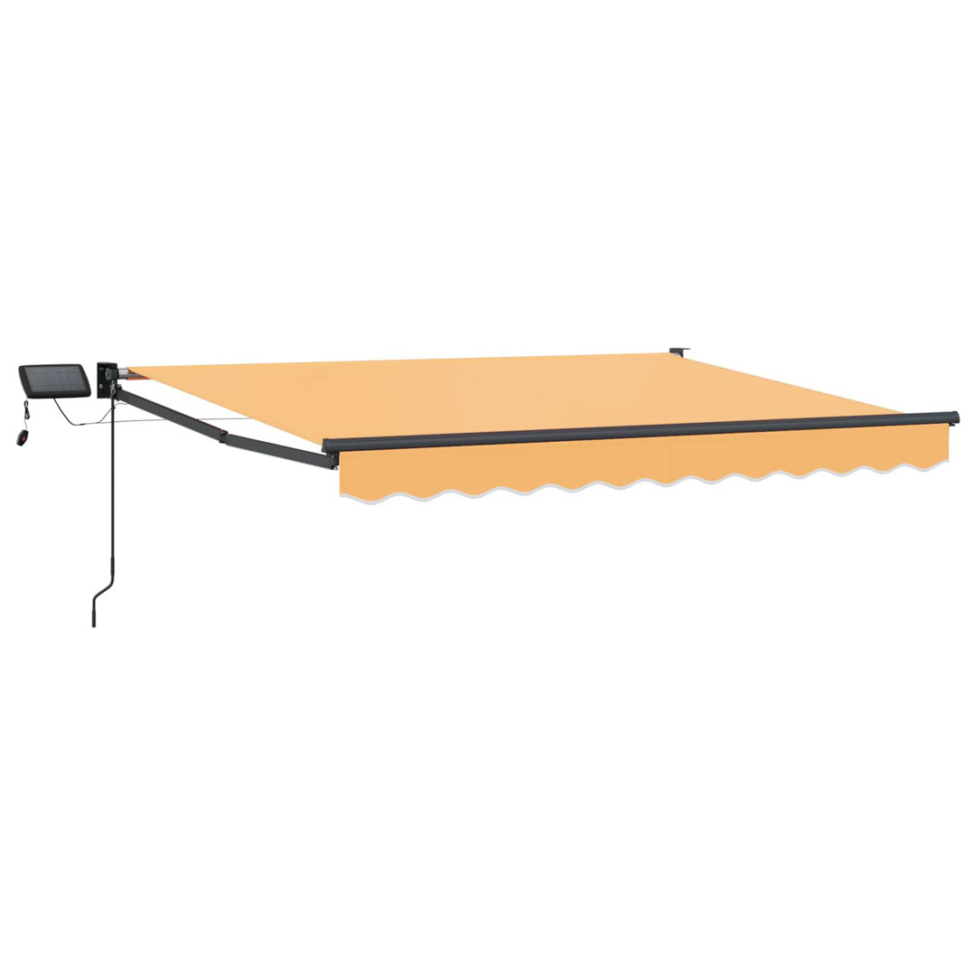 Vidaxl Manual Retractable Awning With Leds Outdoor Sun Shade Garden Solution