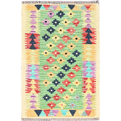 Tapis unique vert 2 pi x 3 pi Pleshette