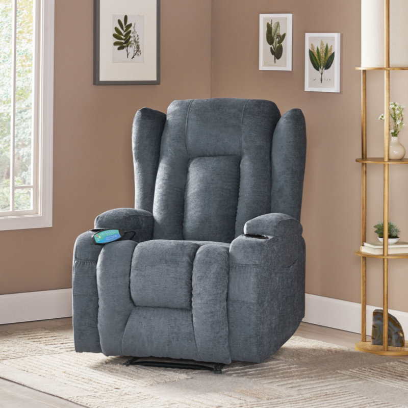 Fauteuil inclinable massant, Gris anthracite