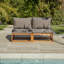 Rimasha Wooden Garden Armchair with 2-Seater Sofa & Coffee Table Set - Natural-2068297524-2068020591