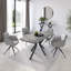 Extendable Metal Base Dining Table-634886078