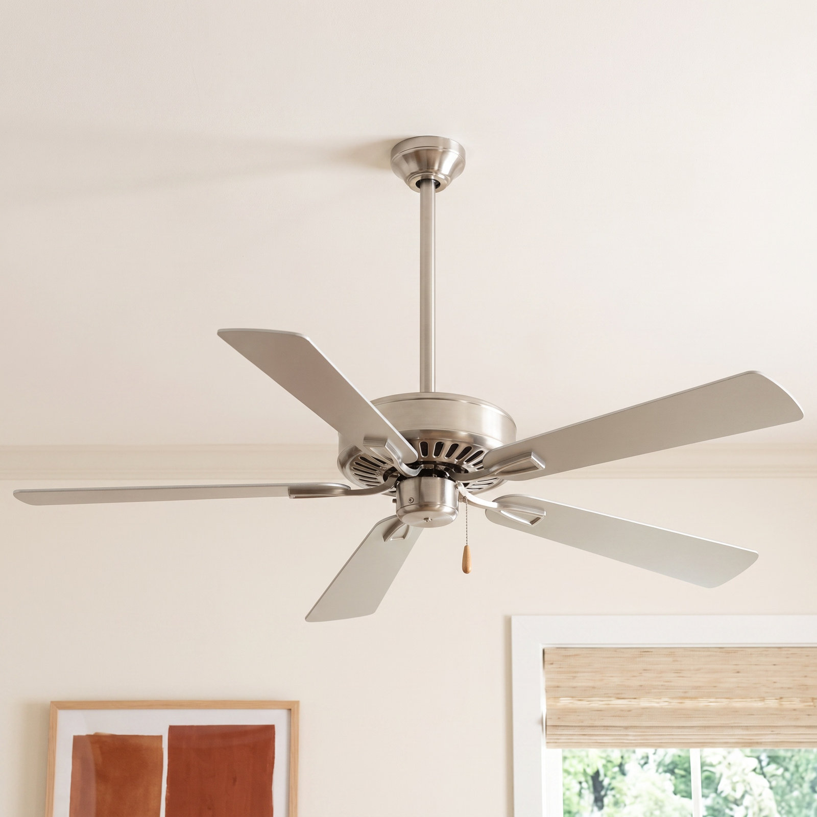 Contractor 52" Ceiling Fan, Brushed Nickel with Silver Blade