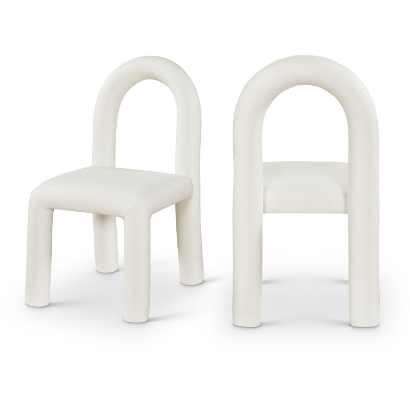 Chaise Amari, Crème, crème, Cuir végane