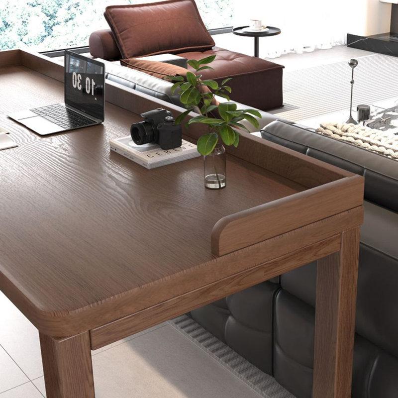Bureau d'écriture rectangulaire en bois massif noir noyer, 31.5" H x 70.87" W x 23.62" D