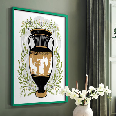 «Greek Vases II», reproduction encadrée - bois massif