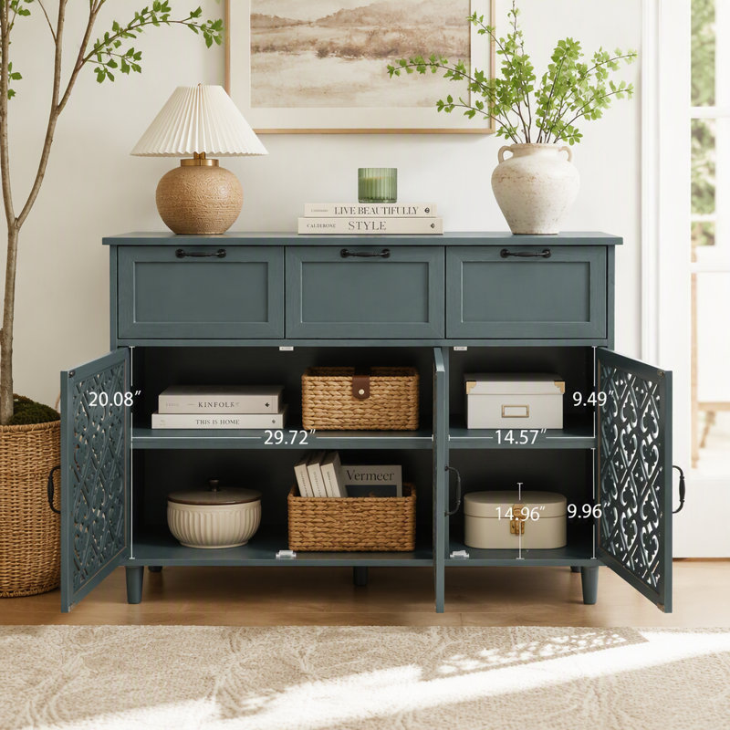 Armoire de rangement, armoire 3 portes avec 3 tiroirs