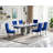 68.11" Marble Dining Table for 6-8, Modern Rectangular Kitchen Table with Faux Marble Top, Modern Dining Room Table with Stainless Steel Base for Kitchen Dining Room-1693409870-1693409869