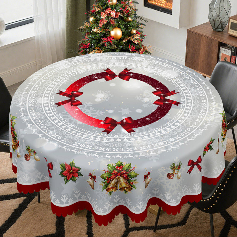 Nappe en polyester de luxe à motif floral lavable