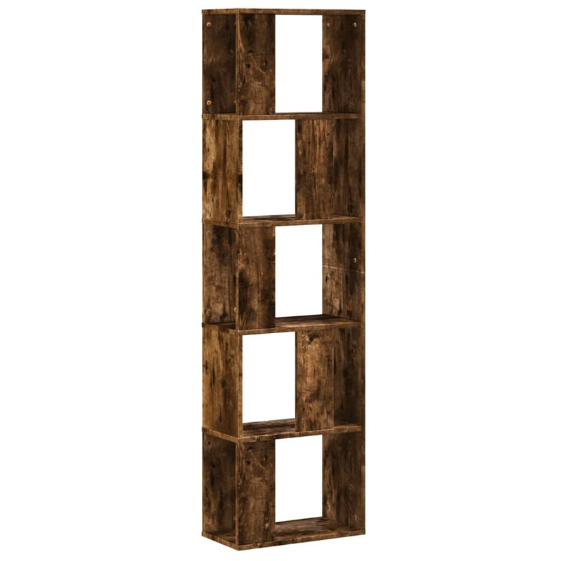 Borough Wharf Book Cabinet/Room Divider, (5 Shelves) 162.5cm H x 45cm W x 23.5cm D, Smoked Oak