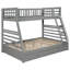 Lit superposé simple en bois 2 tiroirs Keira Gray