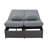 Outdoor Double Sunbed, Wicker Rattan Patio Reclining Chairs With Adjustable Backrest And Seat, Comfortable And Durable For Relaxation