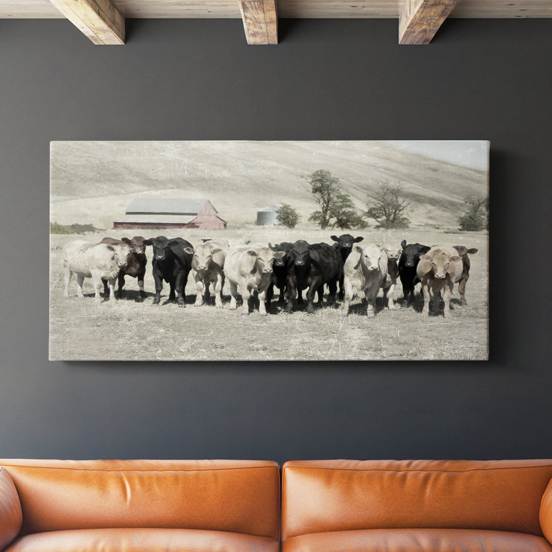 Cattle Ranch- Gallery Wrapped Canvas -Ready to Hang, 24" H x 48" W