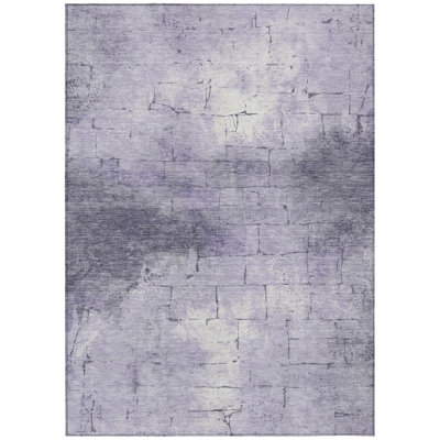 Machine Washable Indoor/Outdoor Husby ACN2215 Geometric Rug
