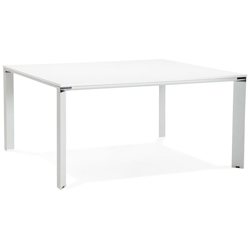 Velazquez Square 8 Person Training Table, H74.5 x L140 x W140cm, White