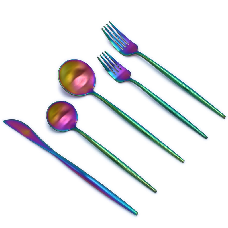 Ensemble de couverts 20 pièces en acier inoxydable 18/10 Elyon Lea, Arc-en-ciel