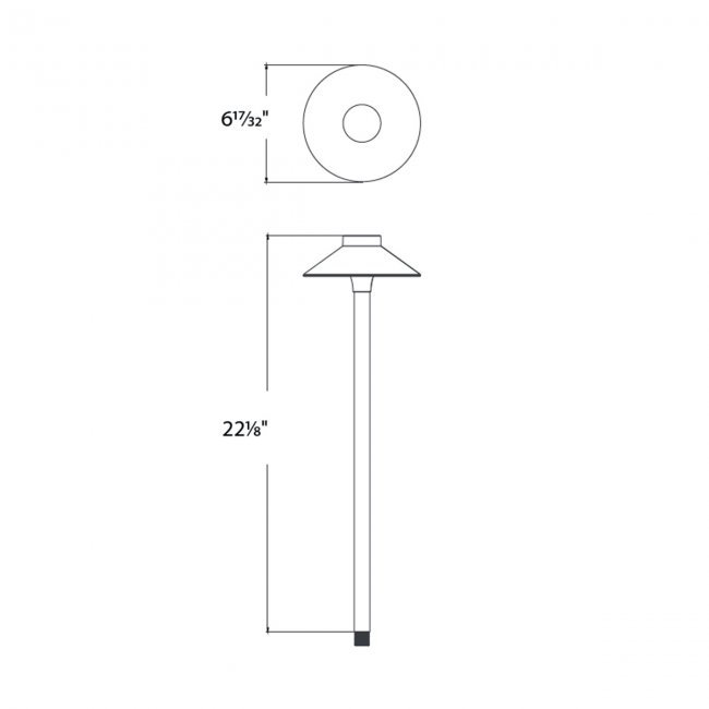 Tiki LED Pathway Light, 2700K, Black on Aluminum