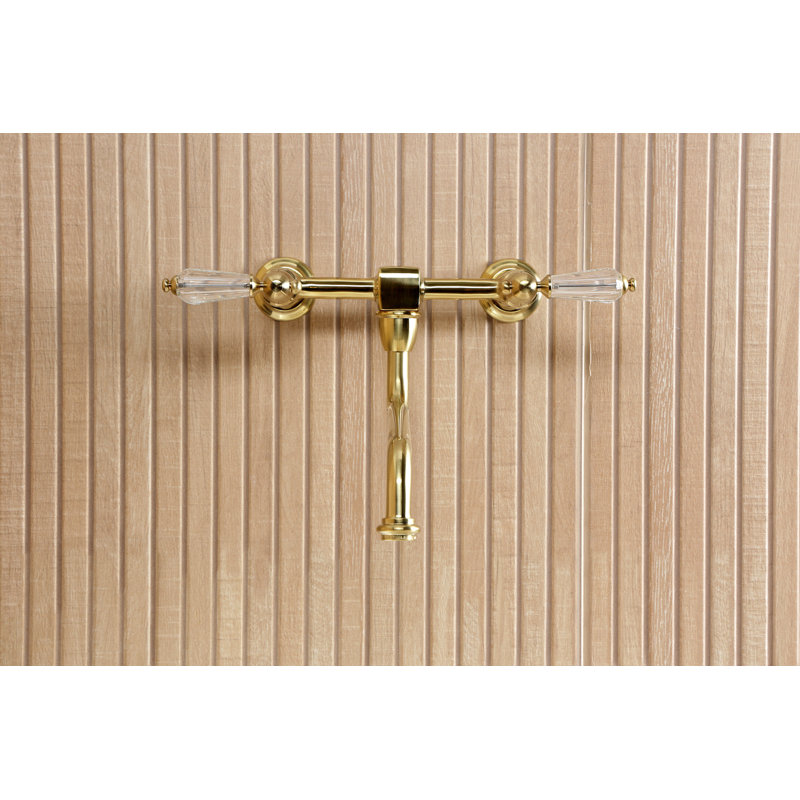 Robinet de salle de bain mural 2 trous Kingston Brass Wilshire, Laiton brossé