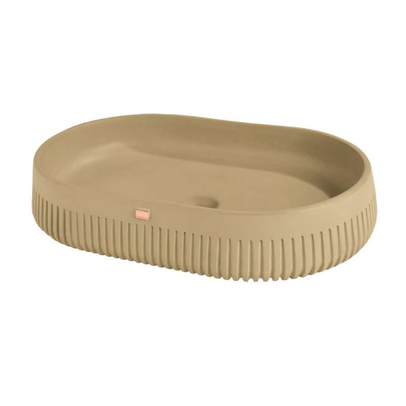 Papua 22.4'' L Bathroom Sink, Desert Brown