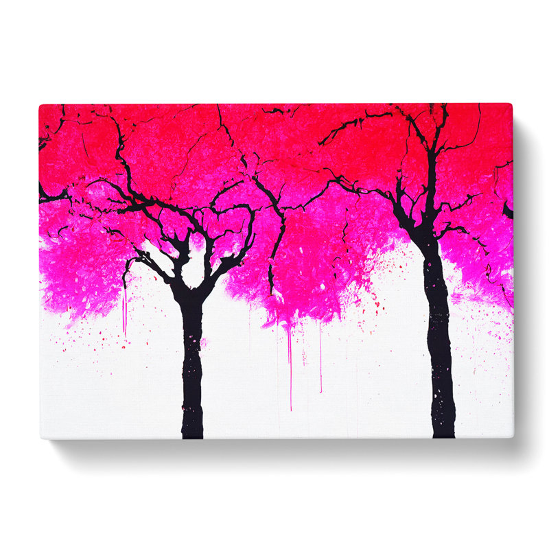 Cherry Blossom Tree Drips - Wrapped Canvas, 40cm H x 60cm W x 3cm D