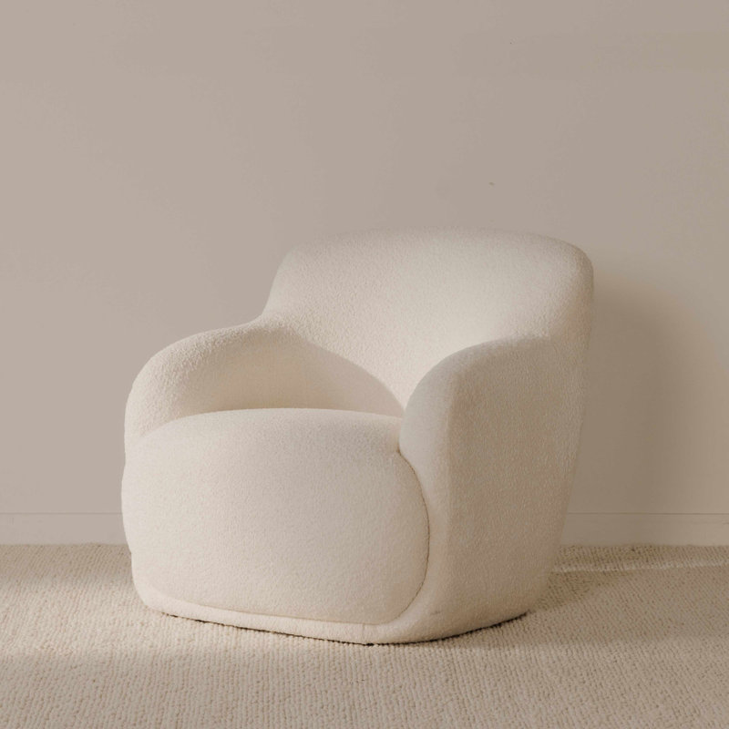 Laci Lounge Chair, Cream Boucle