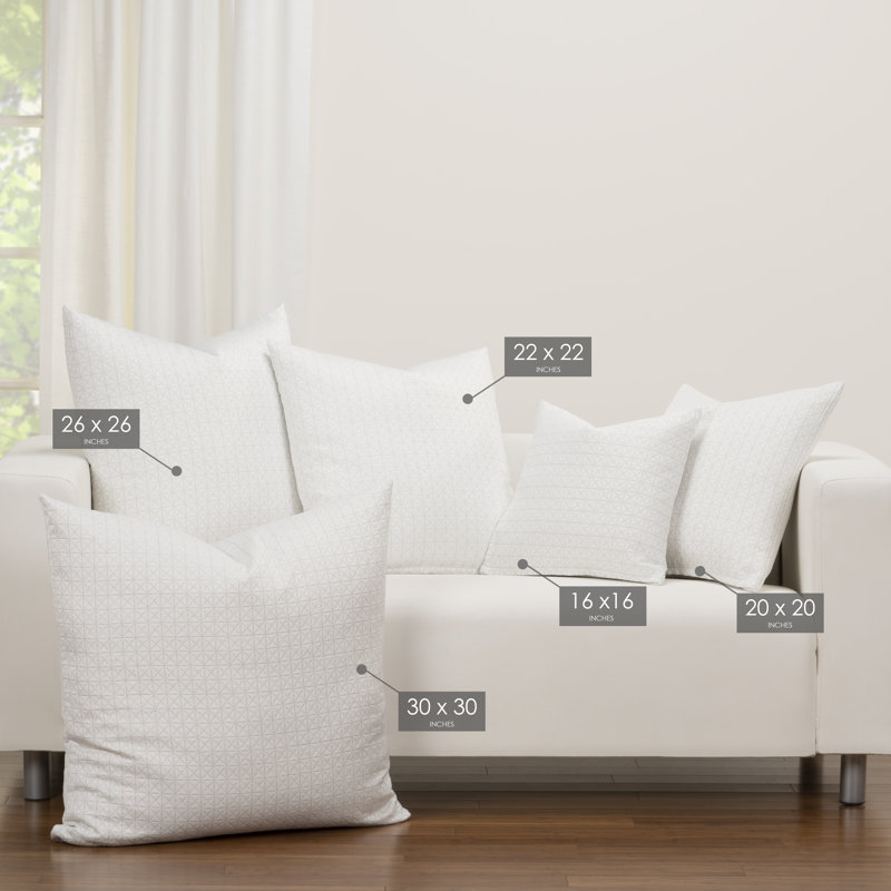 Manuscript Silver Geometric Throw Pillow, 20" x 20", Polyester/Polyfill