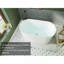 Baignoire autoportante en acrylique 51 po - Baignoire de trempage en acrylique blanche, baignoire ovale autoportante blanche de forme ovale avec bonde escamotable chromée - certificat CUPC