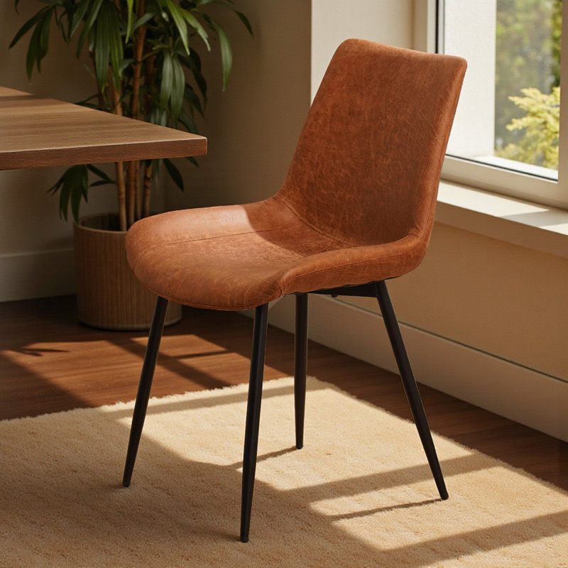 Leathaire Upholstered Modern Dining Chair Side Chair With Metal Legs