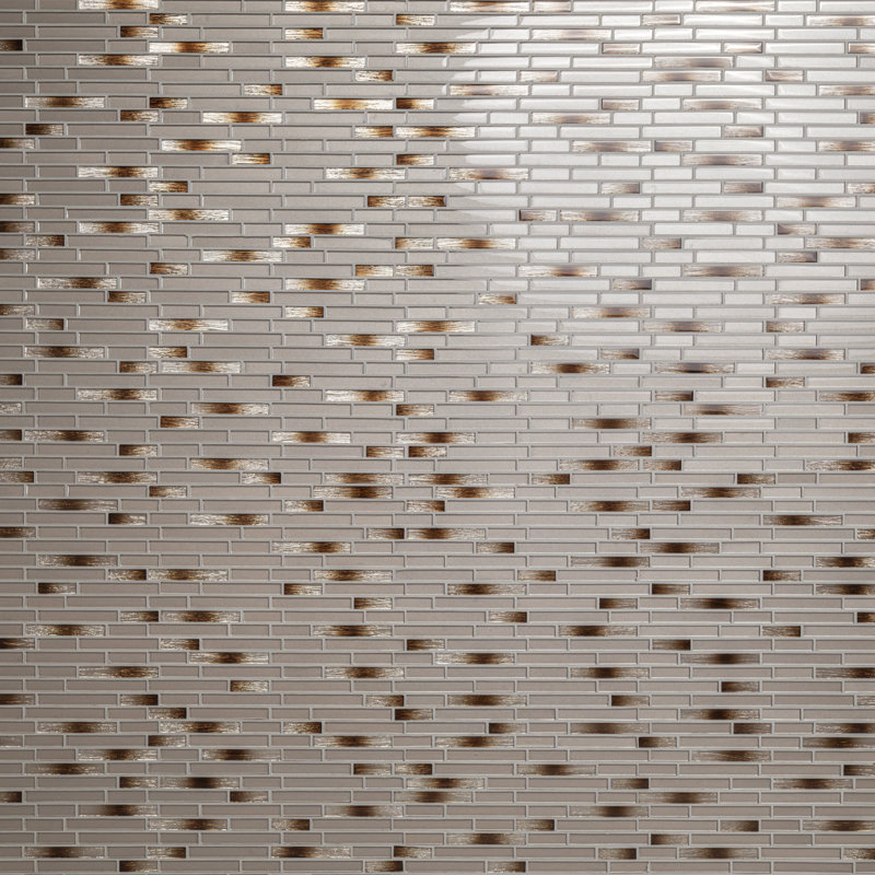 Kavik Interlocking 12 in. x 12 in. Glossy Glass Mosaic Wall Tile