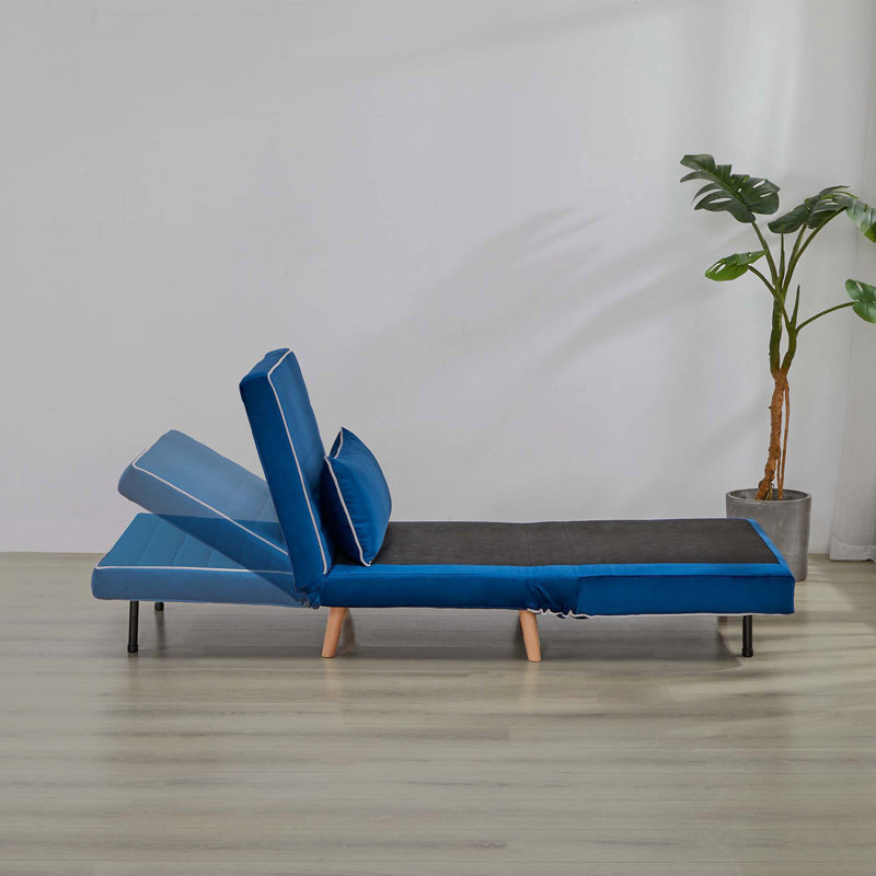 Ensemble de canapé-lit pliable moderne en velours CANON de 2, réglable en 3 positions, avec dossier convertible en lit simple en 10 secondes, comprenant des oreillers et des meubles de salon peu encombrants.