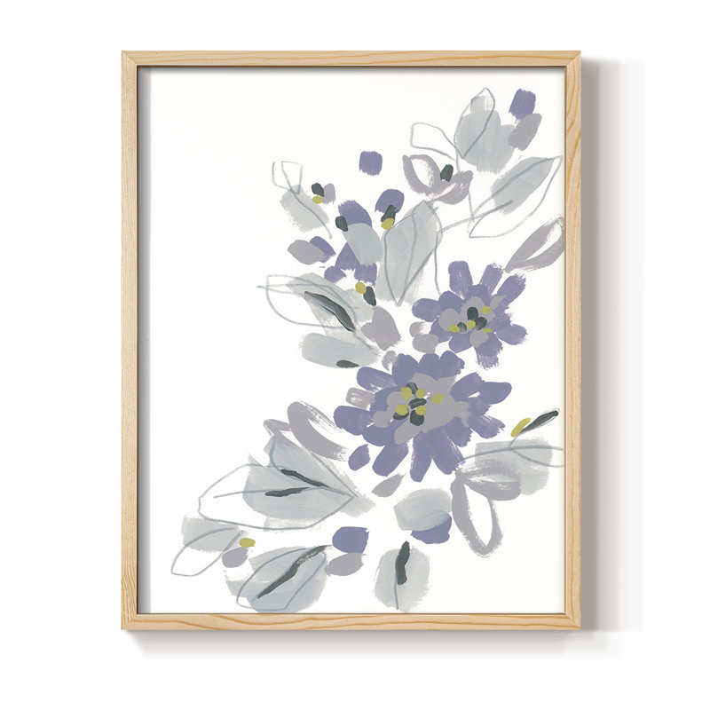 Periwinkle Patch II Framed Print - Solid Wood, 11" H x 9" W