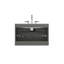 Meuble-lavabo mural gris TIA de 30 po avec lavabo en céramique, trois trous de robinet et grand rangement pour les salles de bain modernes-116332644