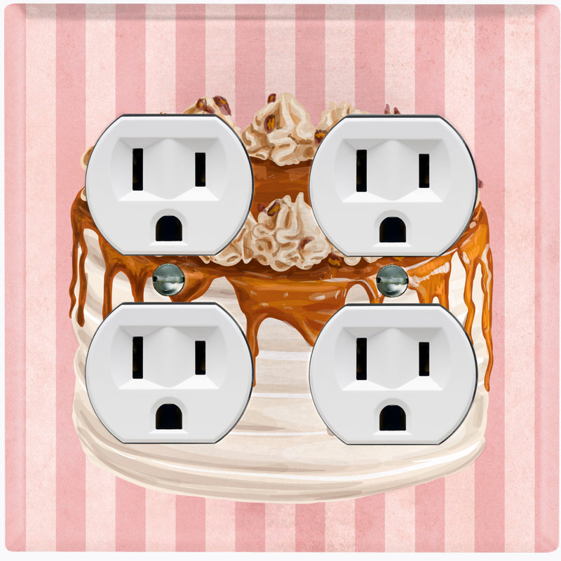 Plaque murale 4 prises Caramel Vanilla Cake
