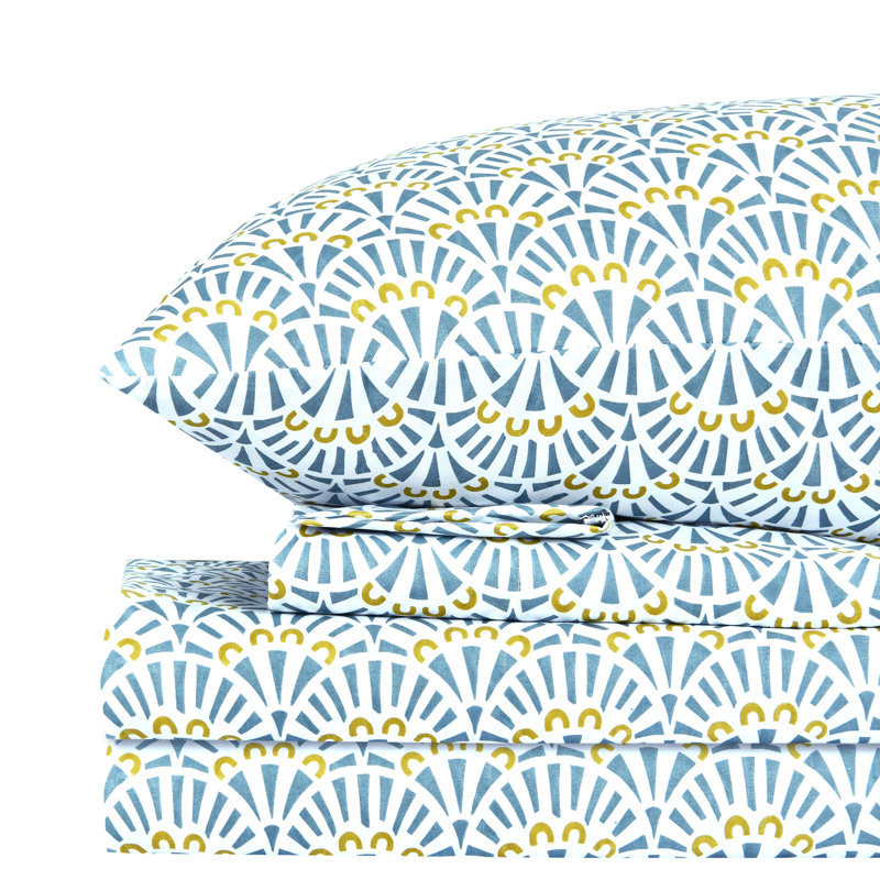 Eilerich Microfiber Geometric Sheet Set, Twin Sheet Set + 2 Pillowcases, Geometric