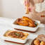 MALACASA Rectangle Stoneware 2 Piece Au Gratin Dish Bakeware Set