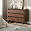 Commode double 47,2 po avec 6 tiroirs, commode de rangement moderne pour la chambre à coucher