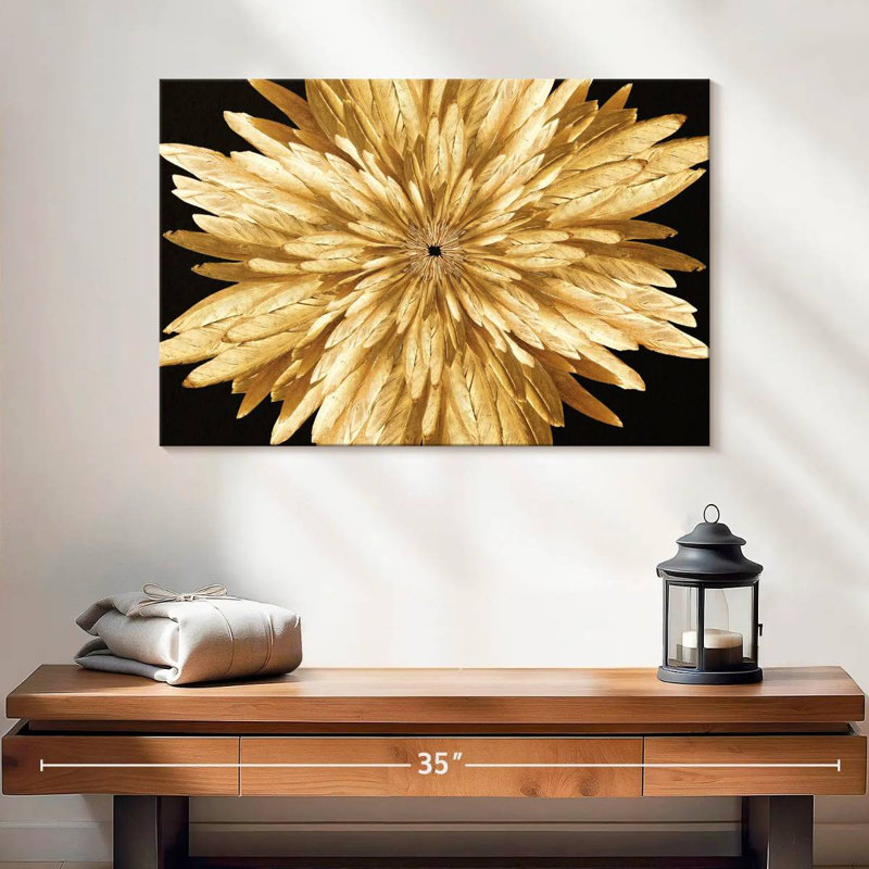 Kerner Gold Feathers Florette, 16" H x 24" W