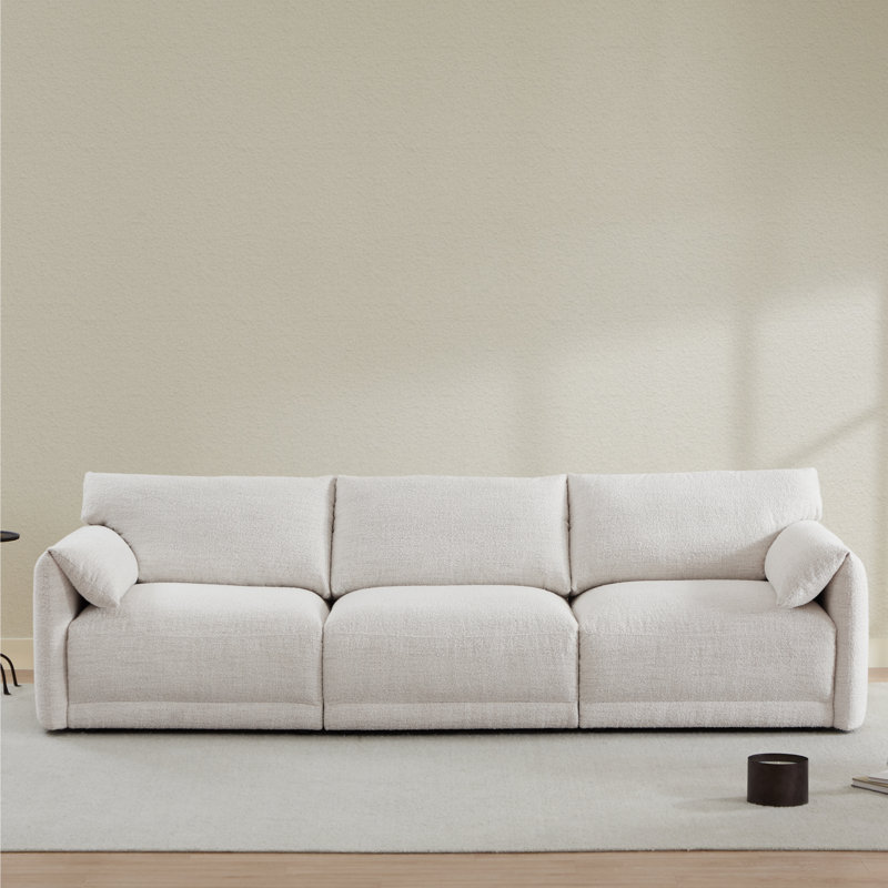 Canapé modulaire 3 pièces 115,7 po Deandre Boucle, Perle