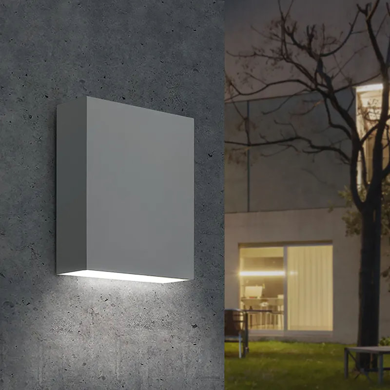 Inside-Out Aluminium LED Wall Light, Textured Gray