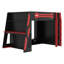 Lit mezzanine en bois avec bureau, tablettes multiples et lumière RVB-170440666