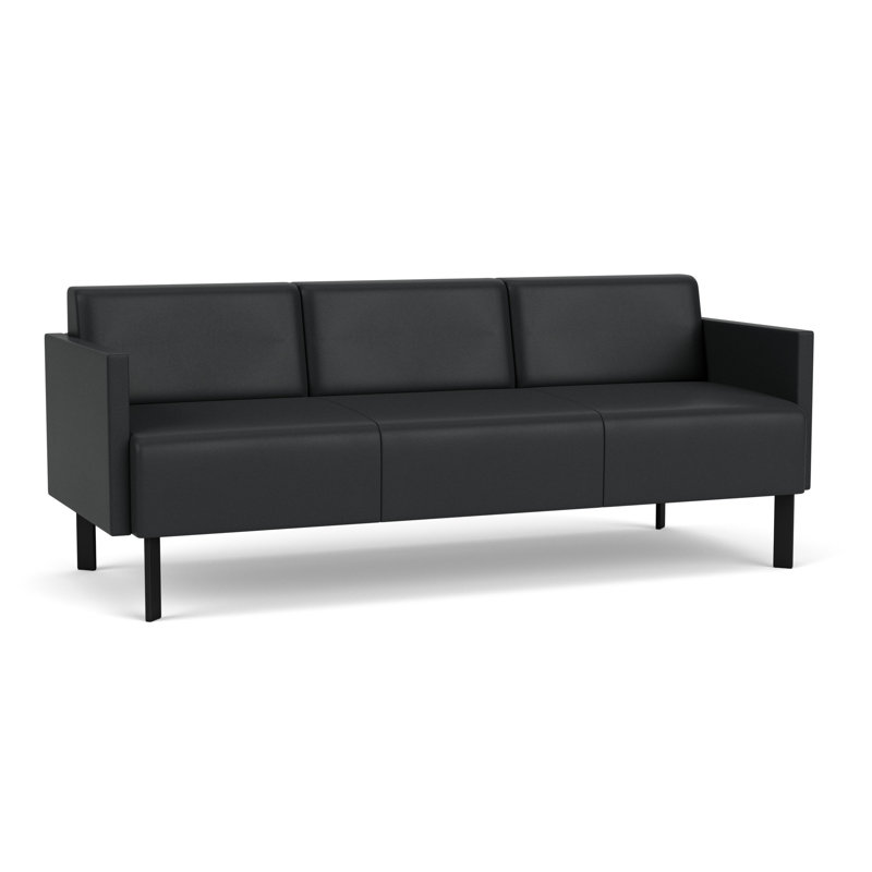 Luxe Lounge Reception Sofa, Black Steel, Modena Graphite