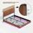 Queen Size Walnut Floating Bed with Wavy Headboard, LED Lights & Charging Station, Heavy Metal Frame, No Box Spring Needed
