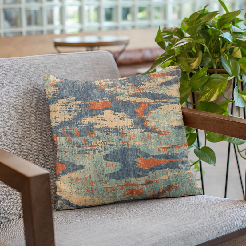 Hidden Velvet Damask Pillow, 22" x 22"