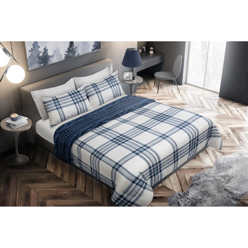  Ensemble d'édredon réversible à chandail, Édredon + 2 taies décoratives pour grand lit